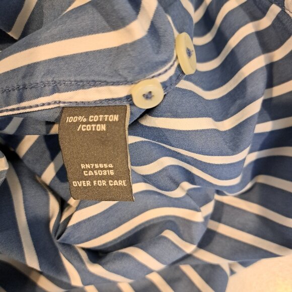 Abercrombie & Fitch Men's Small Muscle Fit Long Sleeve Button Down Striped Shirt - Picture 8 of 14